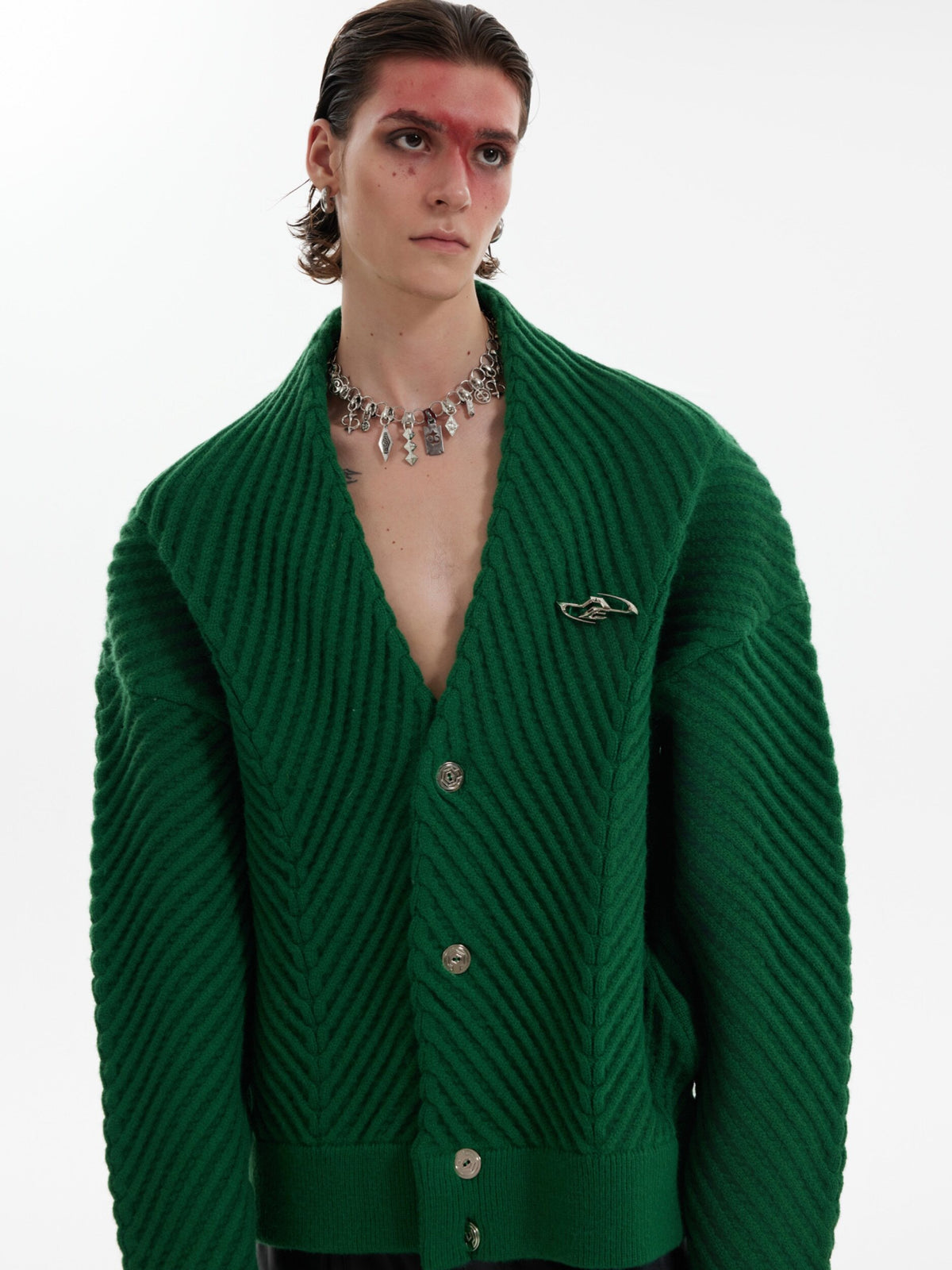 Textured V-Neck Cardigan Sweater - product image 1
