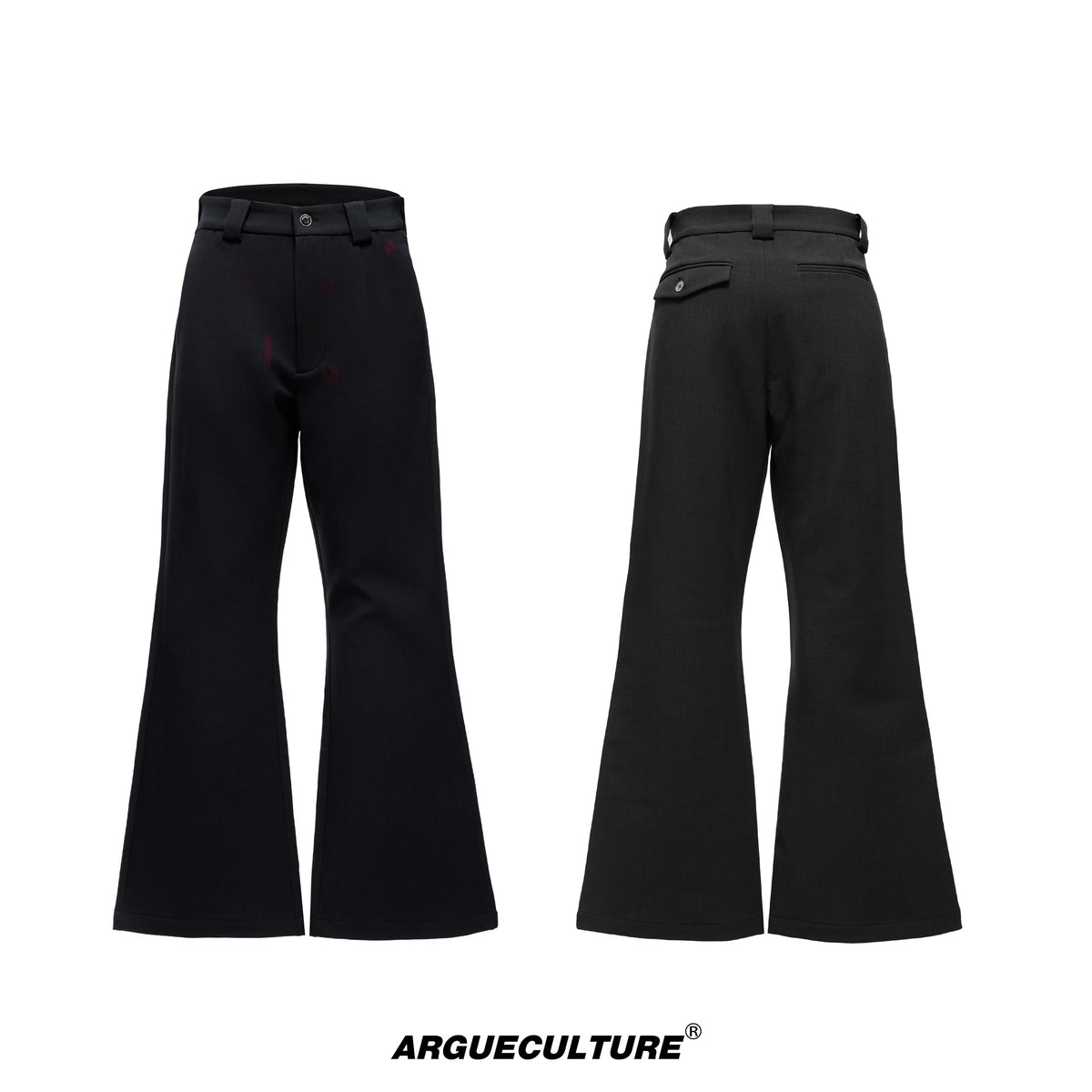 Pleated Red Lip Flared Trousers - product image 5