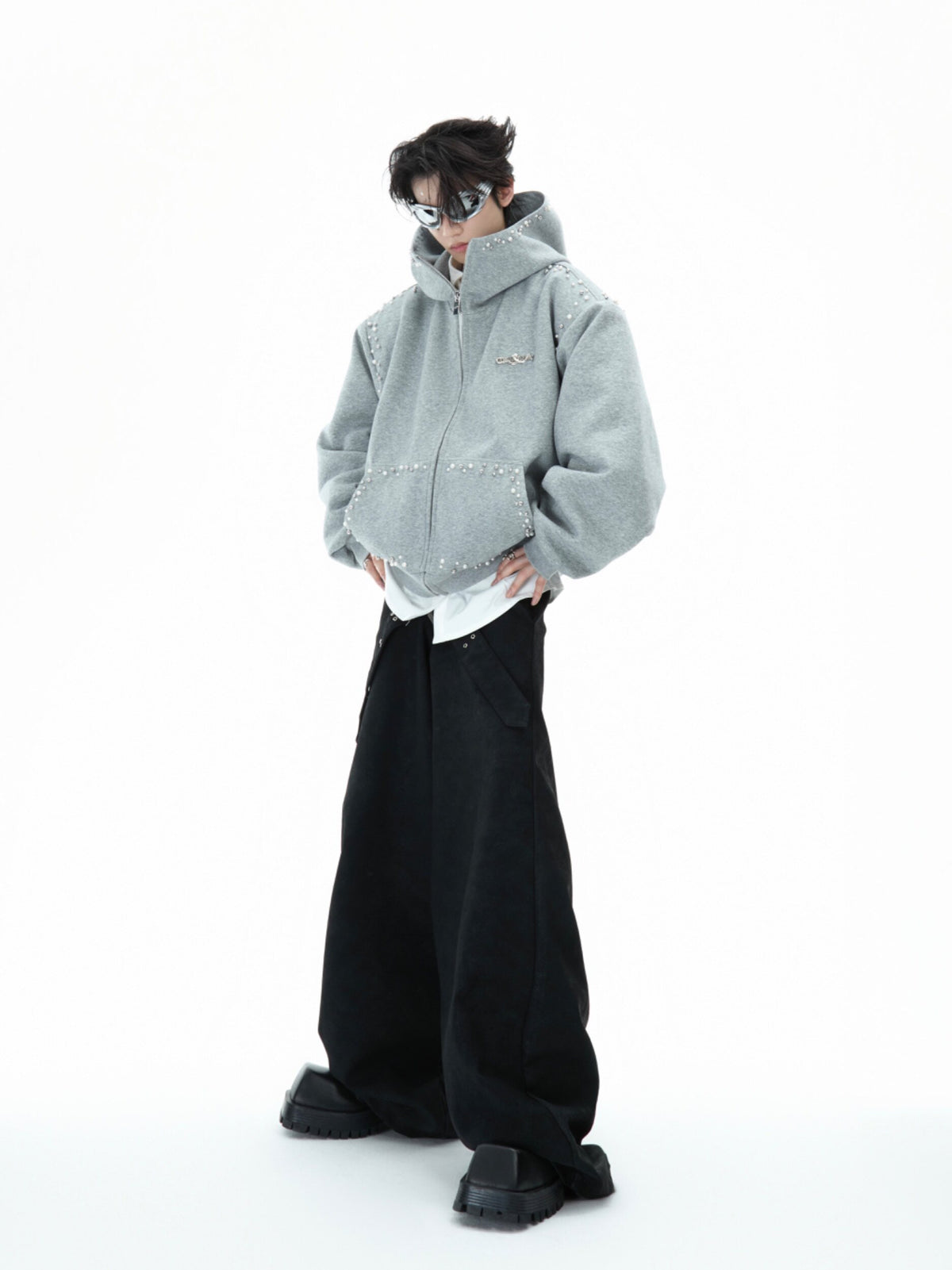 Pearl-Trim Zip Hoodie Jacket - product image 5