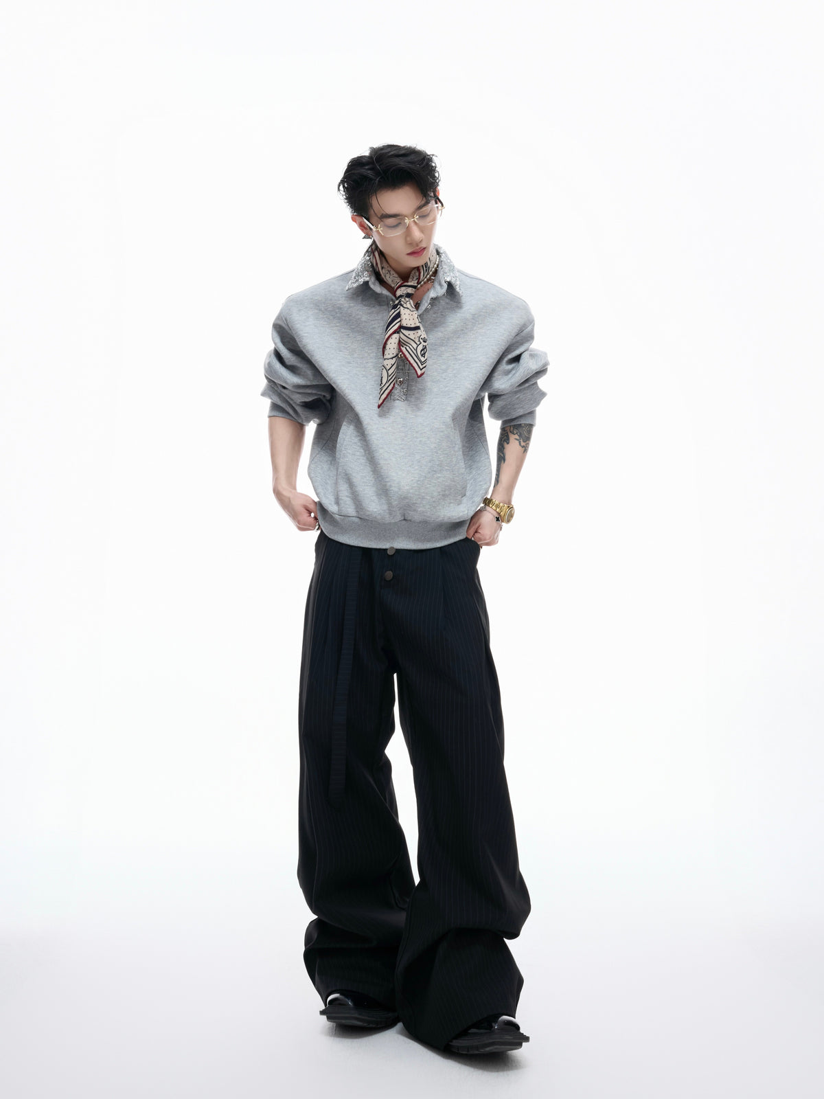 Sequined Lapel Polo Sweatshirt - product image 5