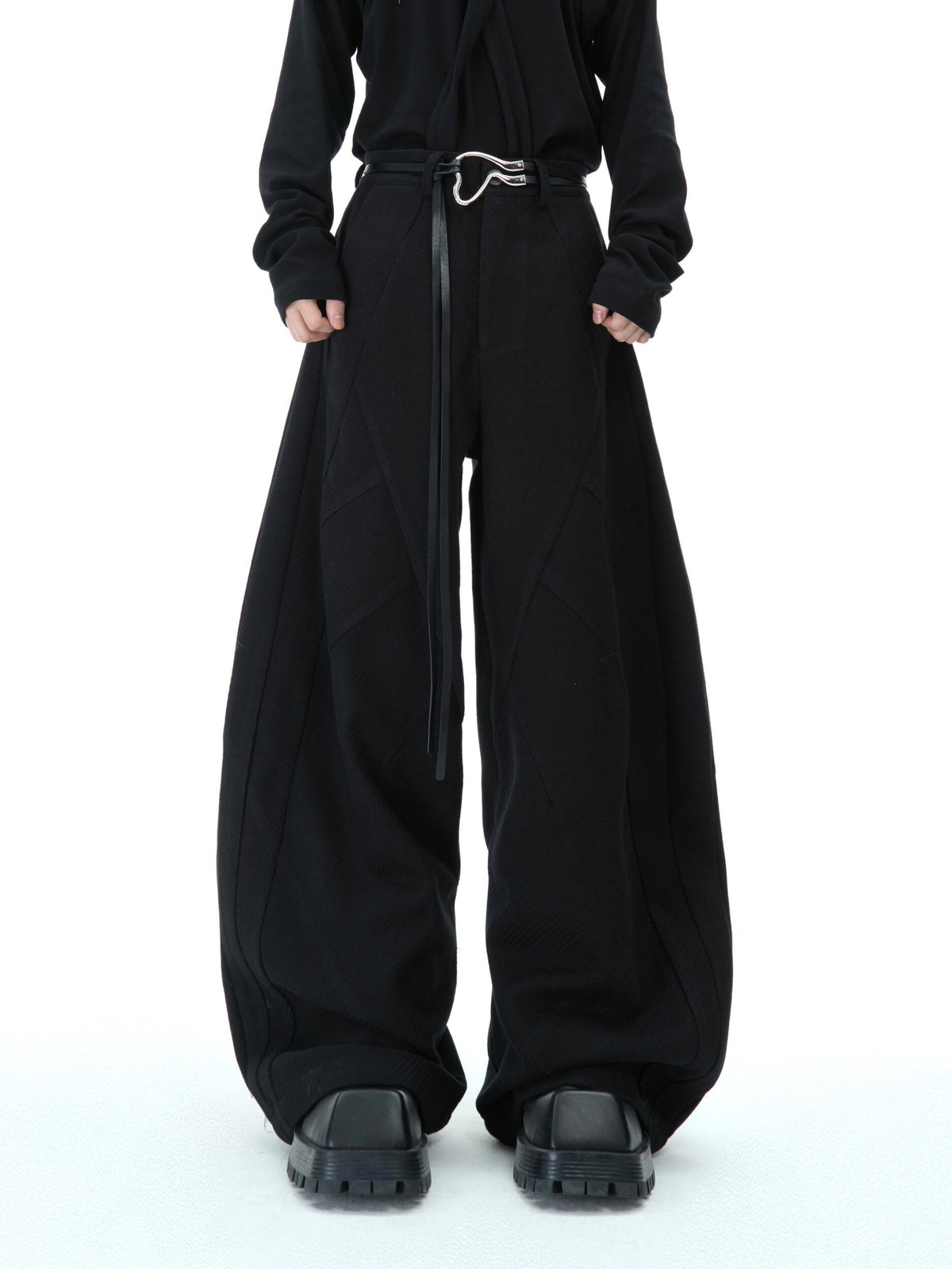 Deconstructed Relaxed Straight-Leg Trousers - product image 1