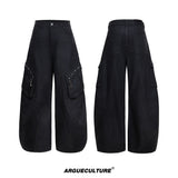Waxed Black Multi-Pocket Cargo Jeans - product image 5