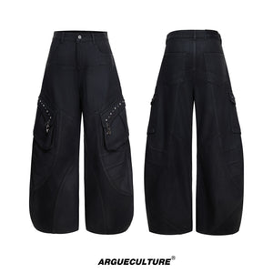 Waxed Black Multi-Pocket Cargo Jeans - product image 5