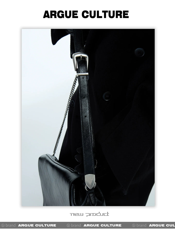 PU Leather Dual-Strap Tote Bag with Metal Logo - ArgueCulture