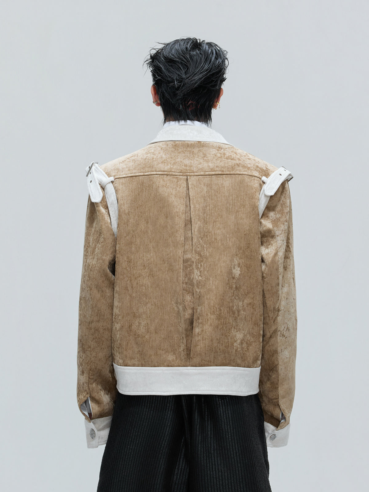 Color-Block Velvet Cropped Jacket - product image 4