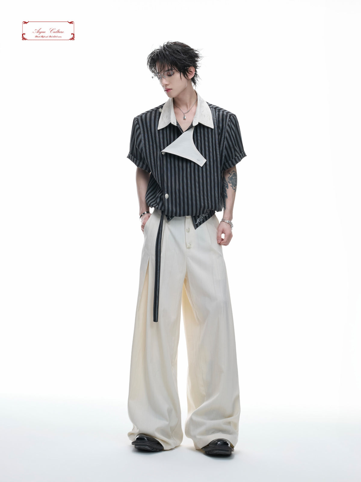 Deconstructed Striped Shirt Set - product image 1