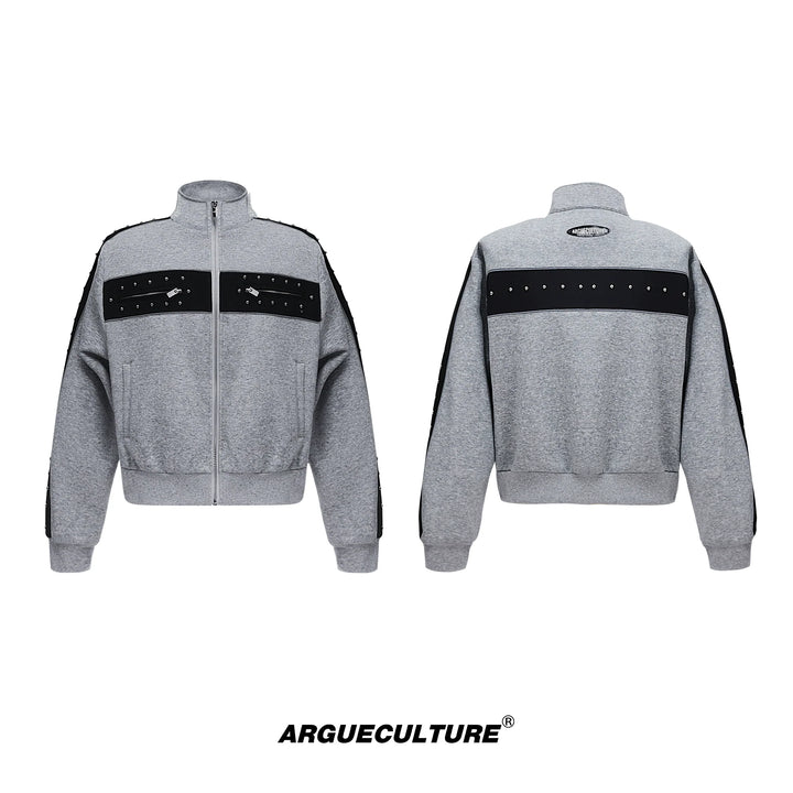 Metal Studded Sweatshirt Set with Relaxed Pants - ArgueCulture