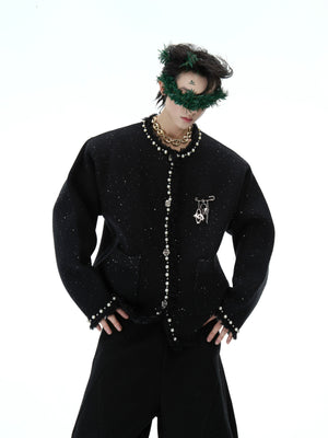 Pearl-Trim Shimmer Knit Cardigan - product image 2