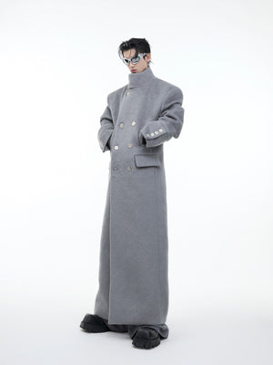 Metal Buckle Stand-Collar Long Coat - product image 2