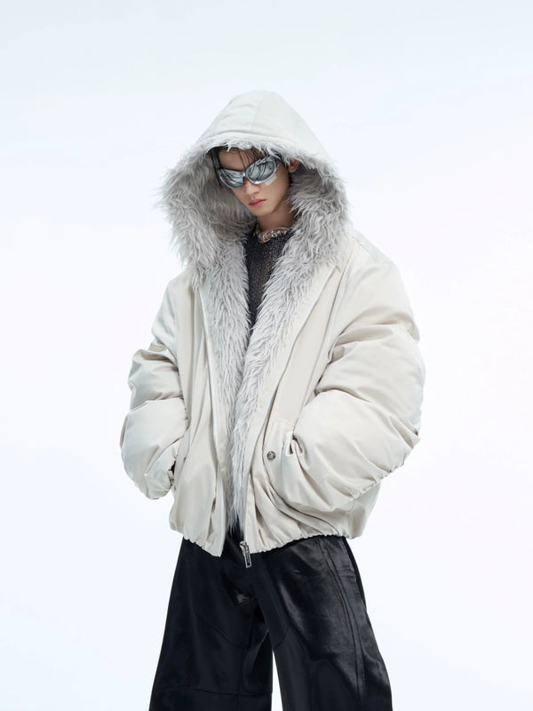 Men¡¯s Faux Fur Hooded Waterproof Puffer Jacket - ArgueCulture