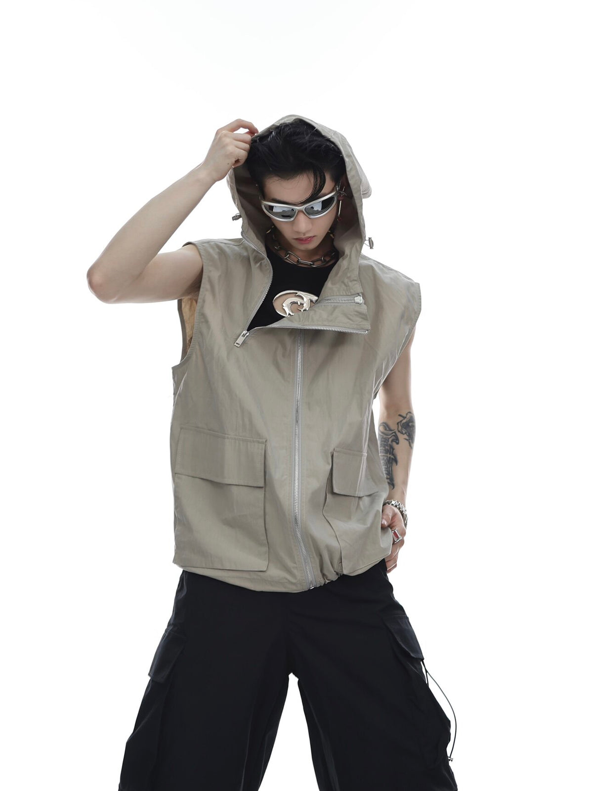 Deconstructed Hooded Vest and Cargo Pants - product image 5