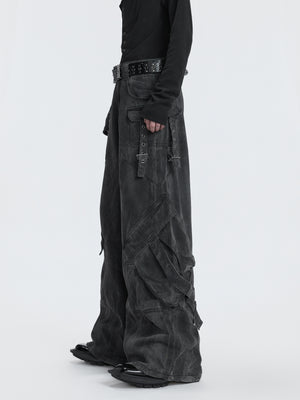Washed Gray Pocket Utility Jeans - product image 3