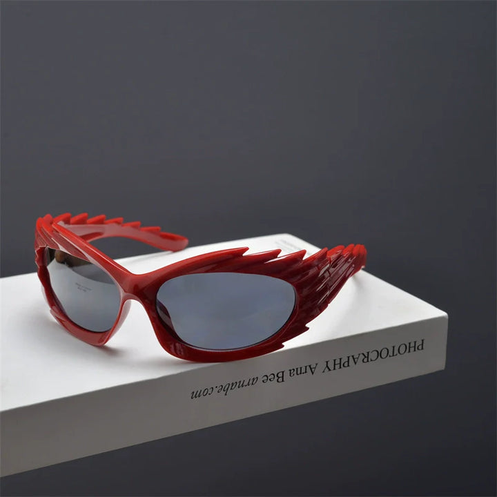 Exaggerated Retro Punk Winged Sunglasses - ArgueCulture