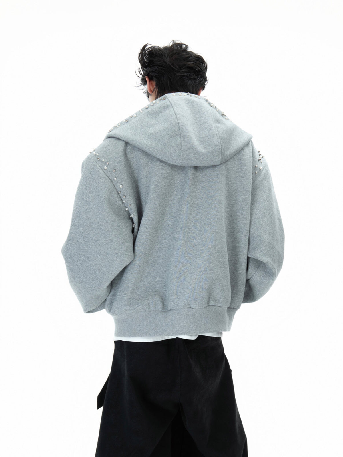 Pearl-Trim Zip Hoodie Jacket - product image 3