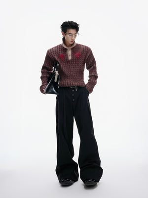 Retro Contrast Sequin Collared Sweater - product image 5