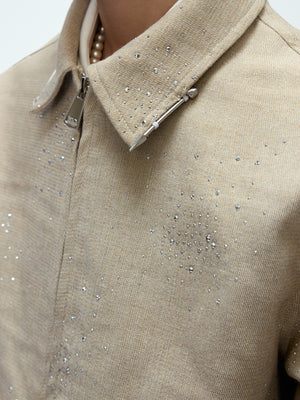 Contrast Lapel Cotton Jacket and Pants Set - product image 5