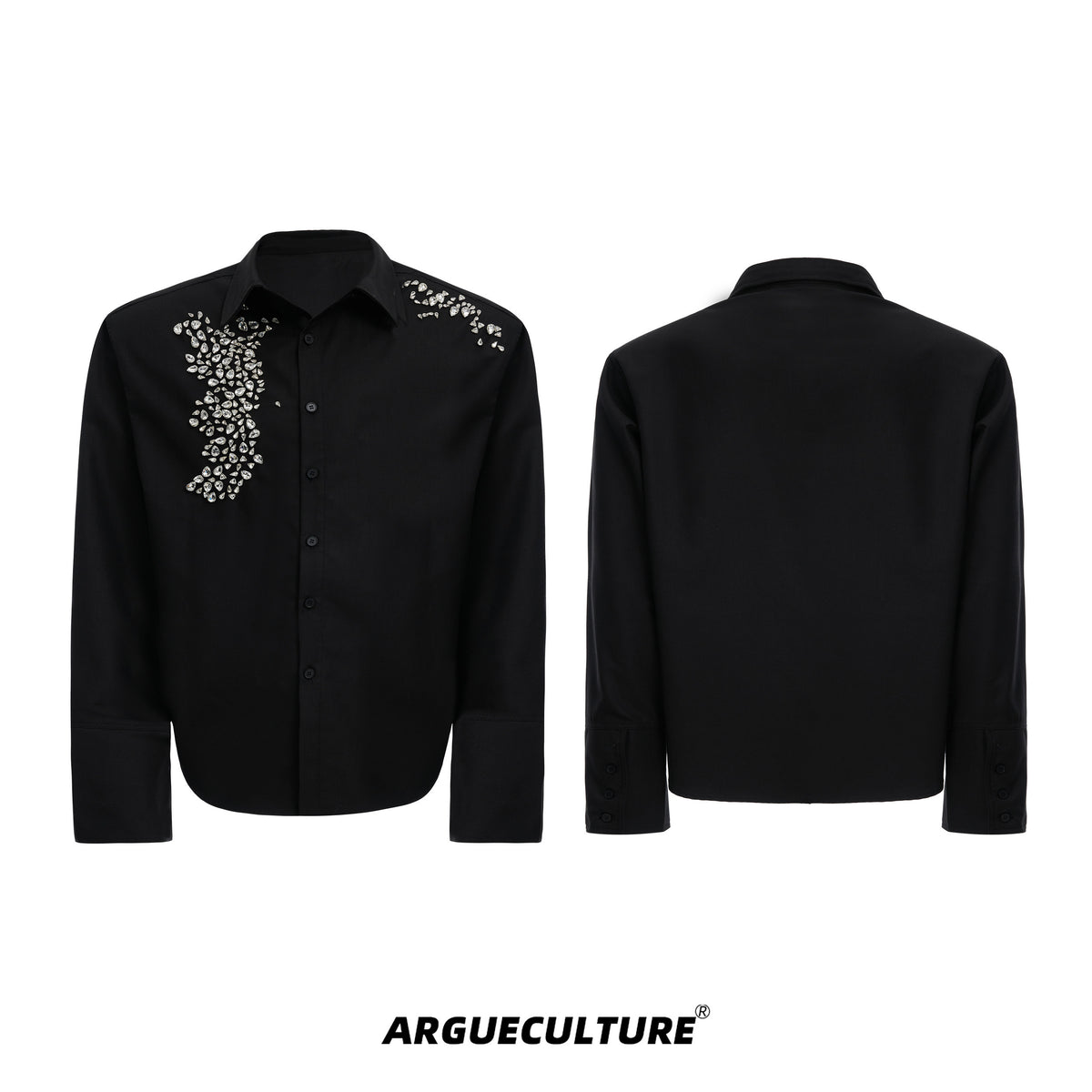 Crystal Shoulder-Pad Cotton Shirt - product image 5