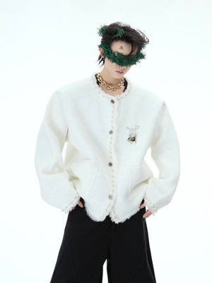 Pearl-Trim Shimmer Knit Cardigan - product image 4