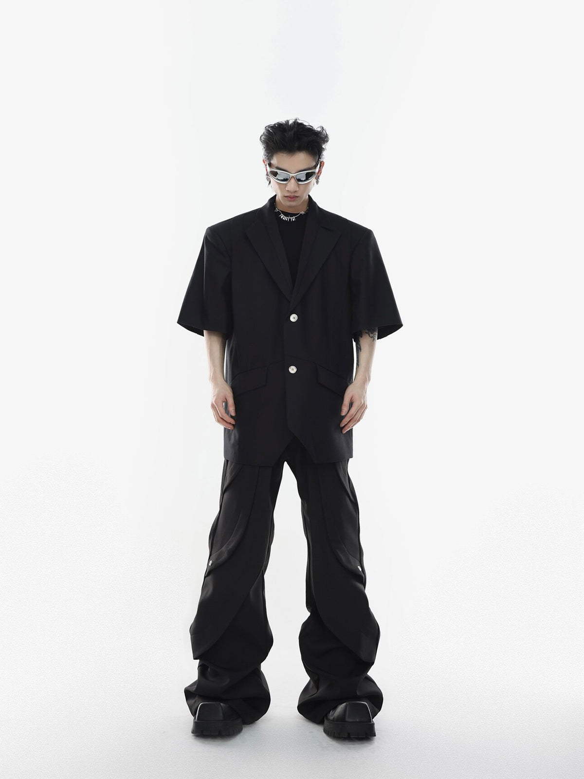 High-Rise Button-Detail Trousers - product image 4