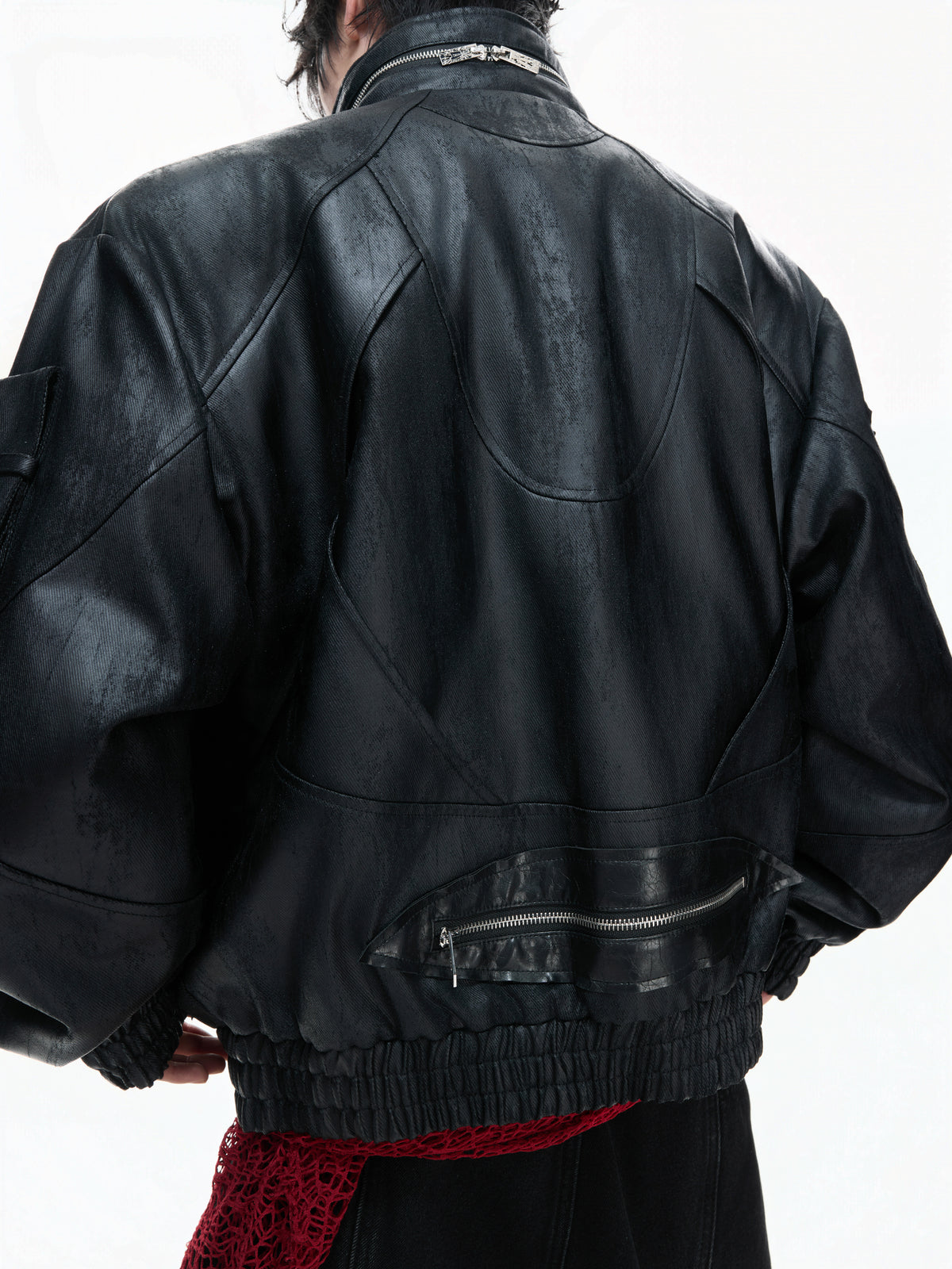 Deconstructed Faux Leather Jacket - product image 5