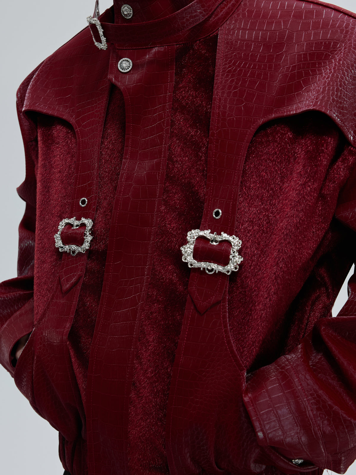 Crocodile-Embossed Cropped Jacket - product image 5