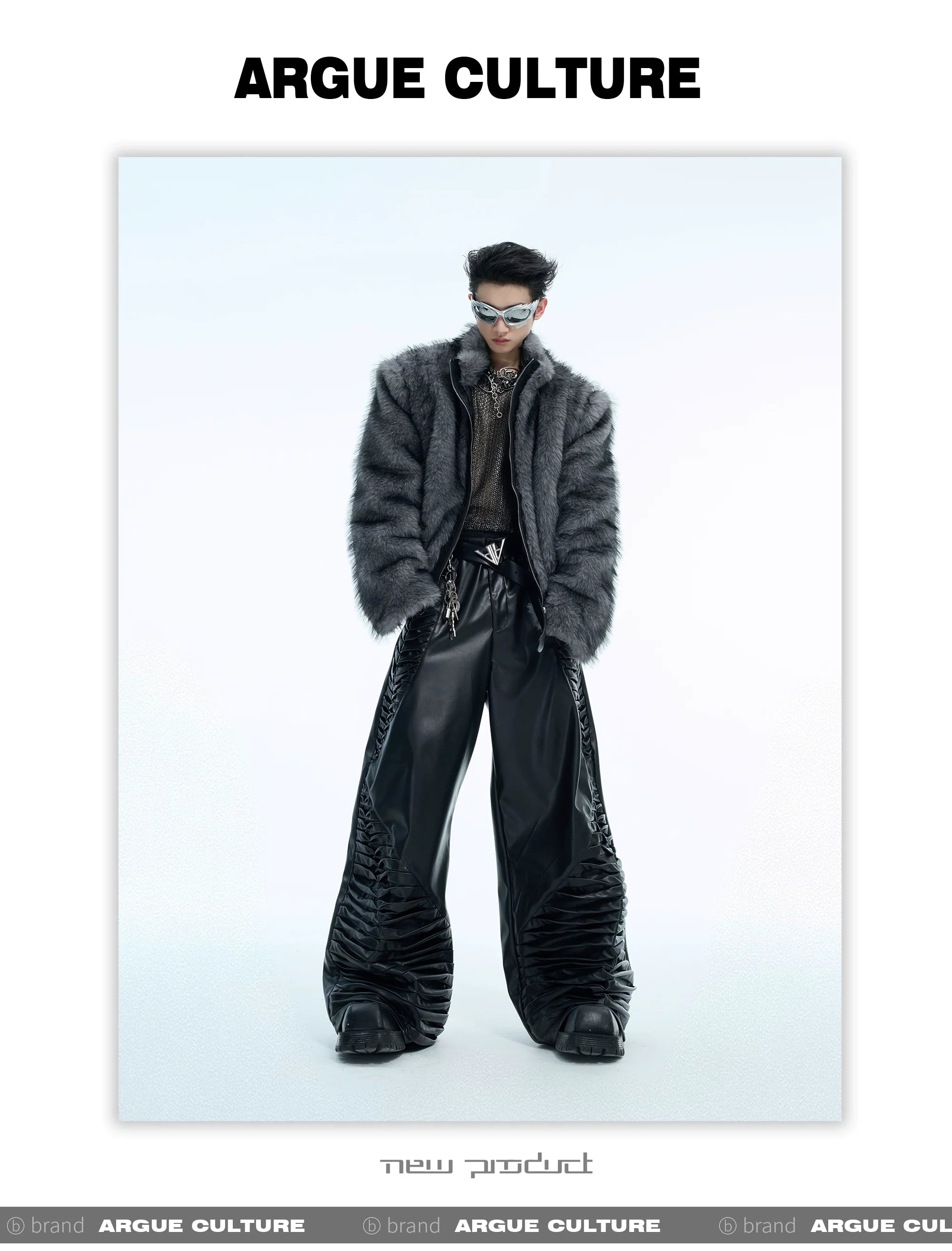 Luxury Gradient Faux Fur PU Leather Short Jacket - ArgueCulture