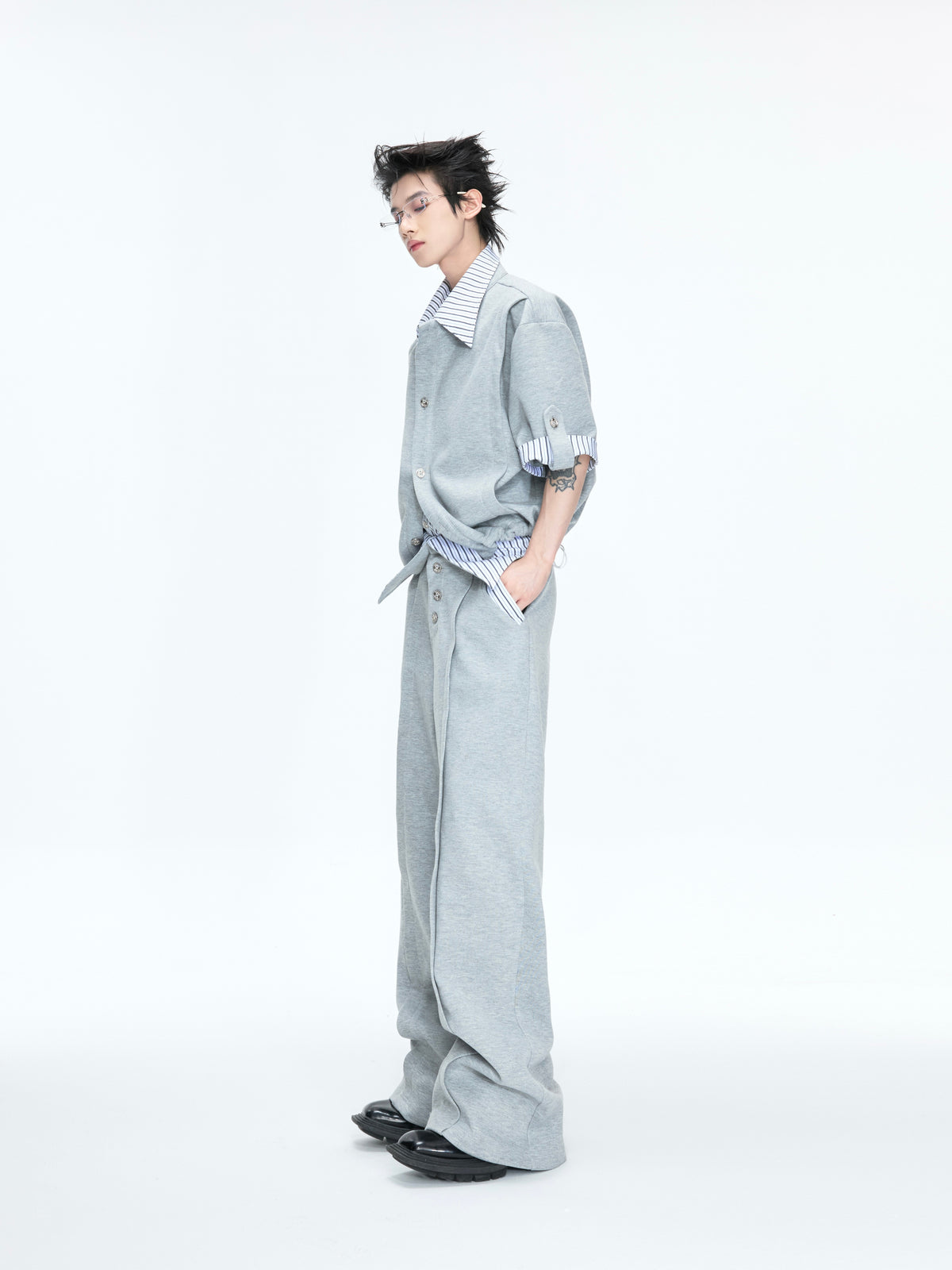 Mock-Layer Striped Polo Set - product image 3
