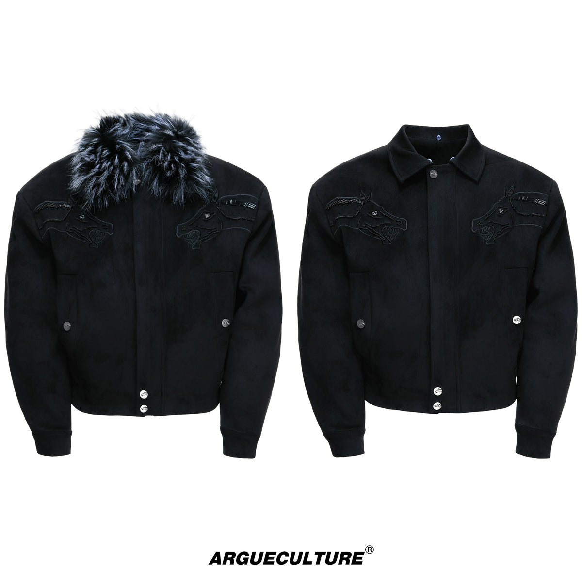 Cropped Suede Jacket with Detachable Fur Collar - product image 5