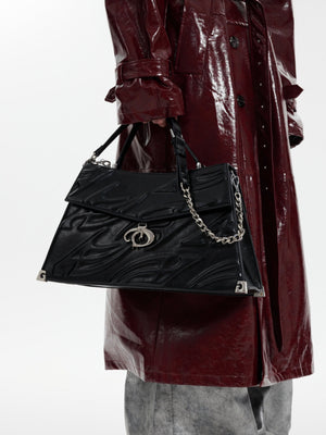 Embossed Leather Trapeze Tote Bag - product image 2