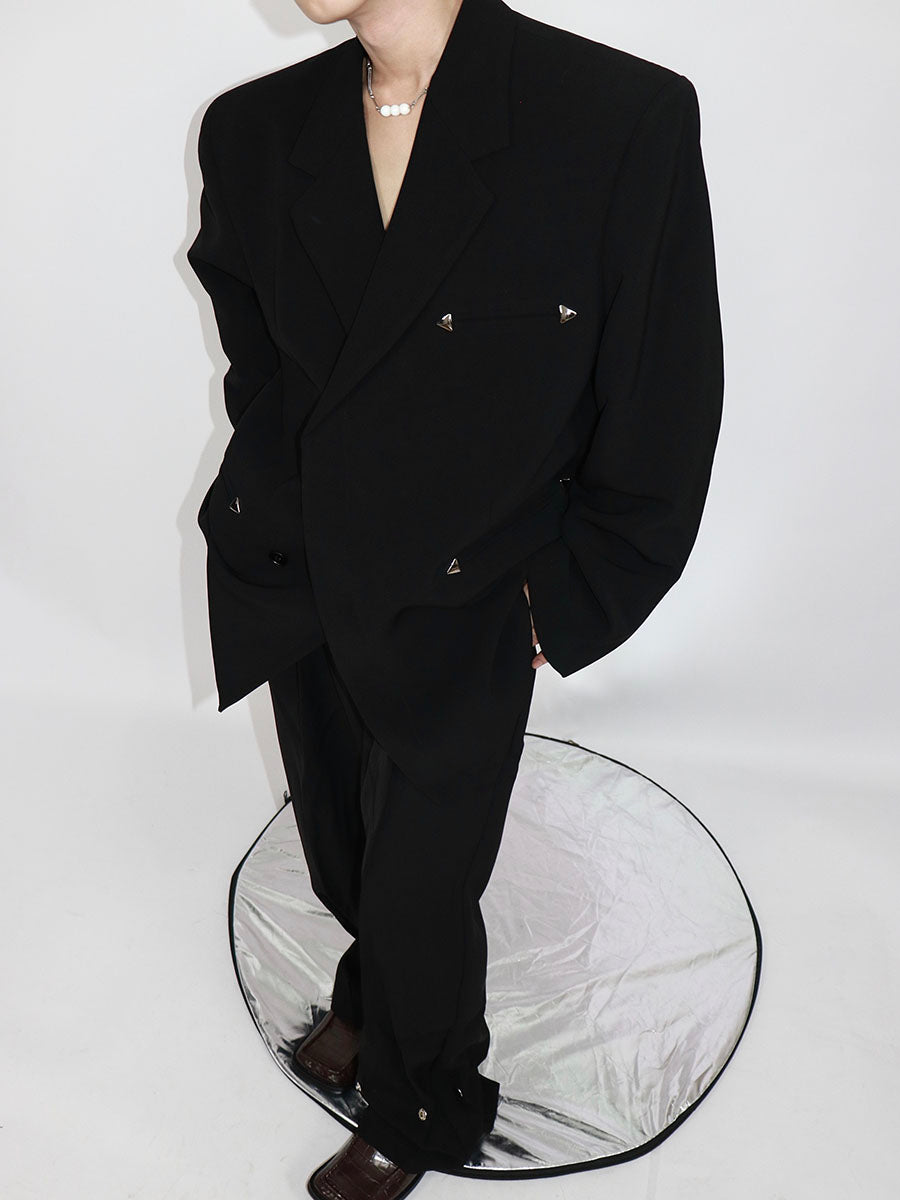 Relaxed Black Double-Breasted Blazer - product image 1