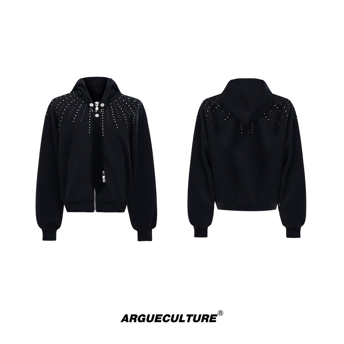 Detachable Tie Relaxed Hooded Jacket - product image 5
