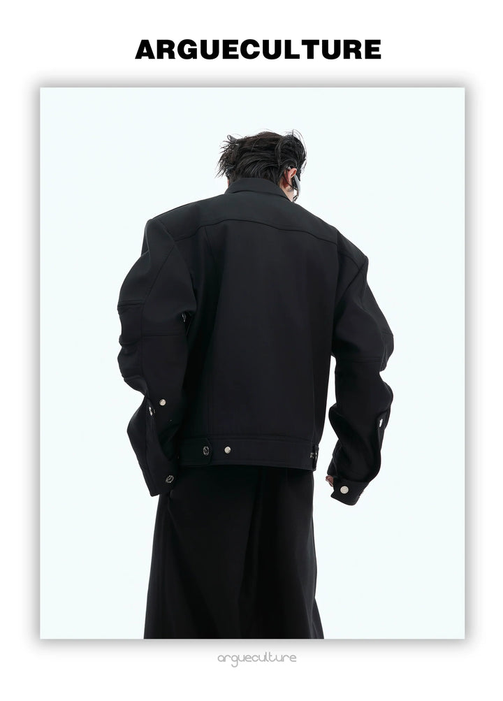 Avant-Garde Workwear Jacket | Detachable Shoulders | Multi-Pocket Design - ArgueCulture