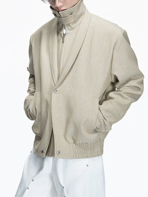 Detachable High-Neck Khaki Jacket - product image 1
