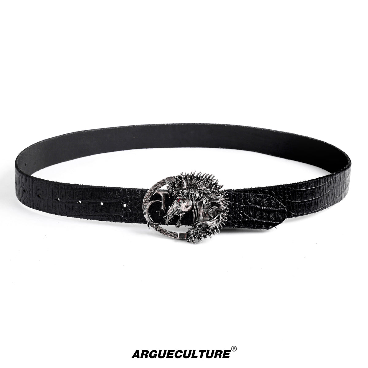 Crocodile-Embossed Horse-Head Belt - product image 5