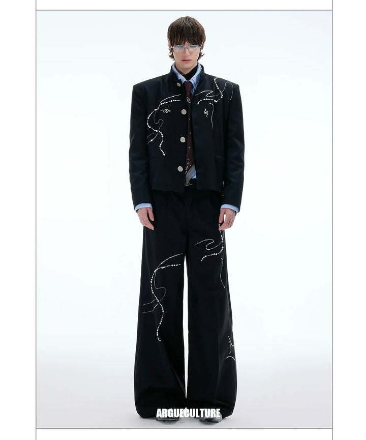 Chinese New Year Snake Pattern Wide-Leg Pants – High-Fashion Streetwear - ArgueCulture