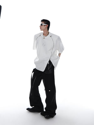 Dual-Zip Metal-Print T-Shirt - product image 5