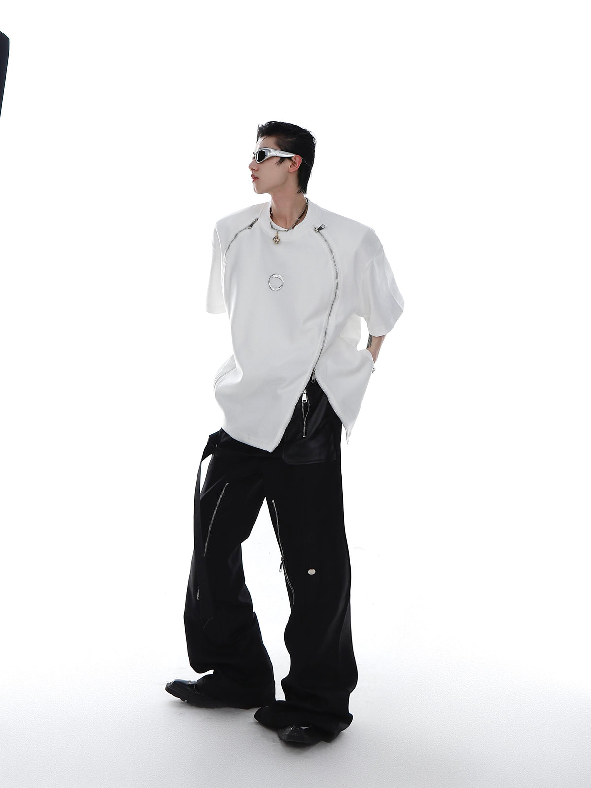 Dual-Zip Metal-Print T-Shirt - product image 5