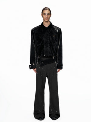 Crocodile-Texture Cropped PU Jacket - product image 4