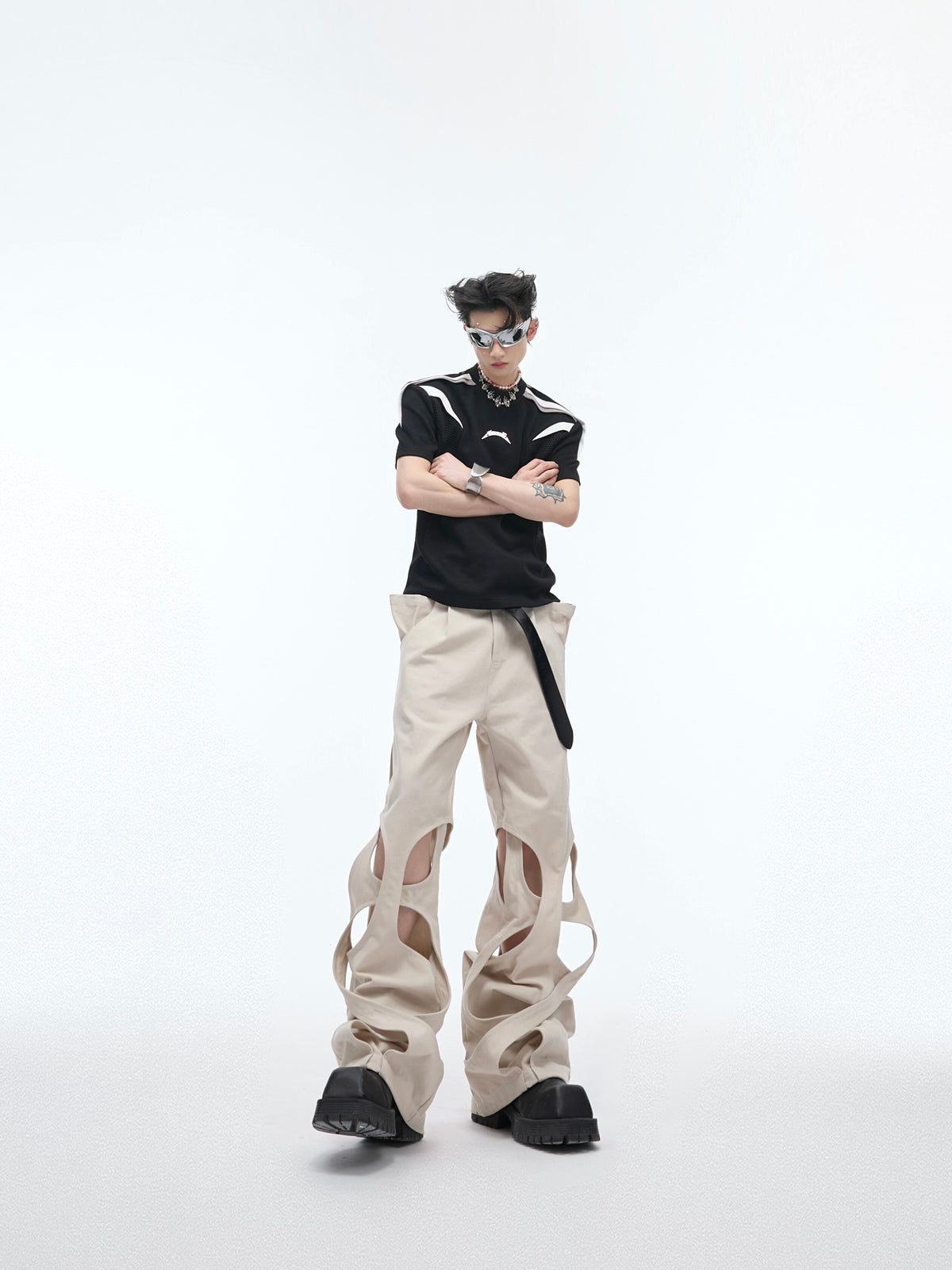 Deconstructed Cut-Out Cargo Pants - product image 4