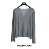 Frayed Open-Knit V-Neck Sweater - product image 5