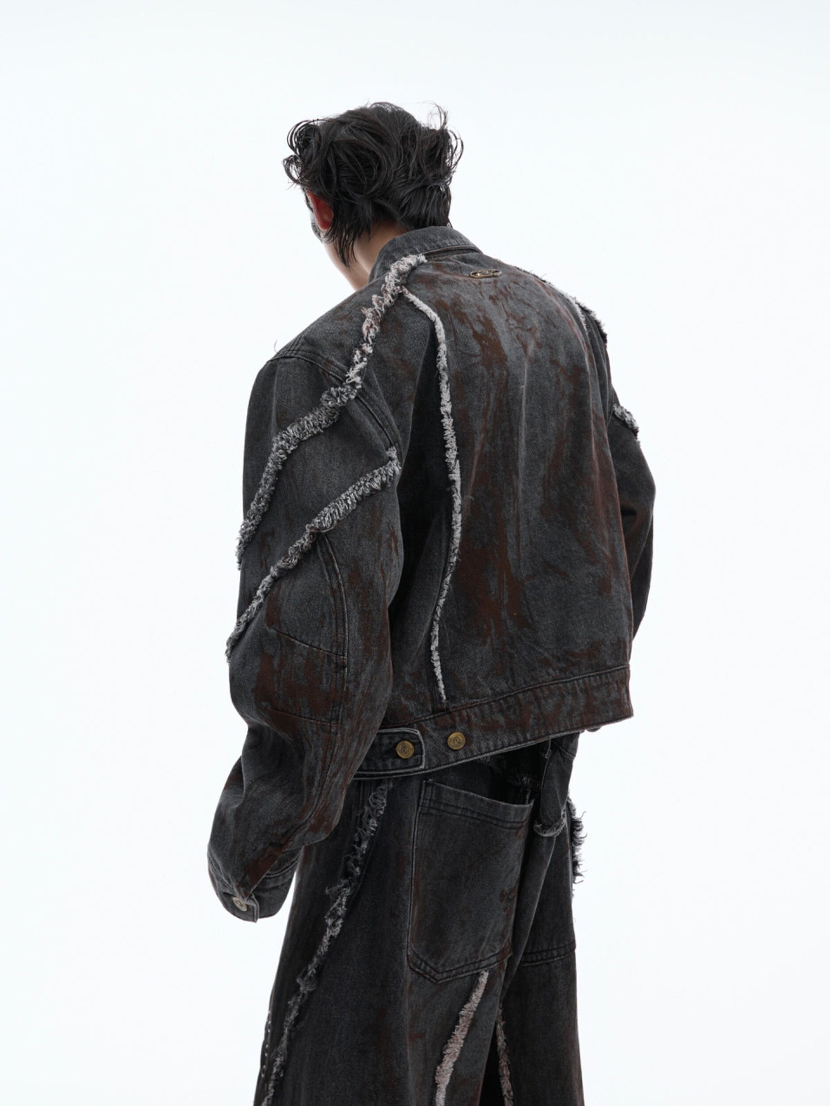 Black Distressed Wide-Leg Denim Pants - product image 5