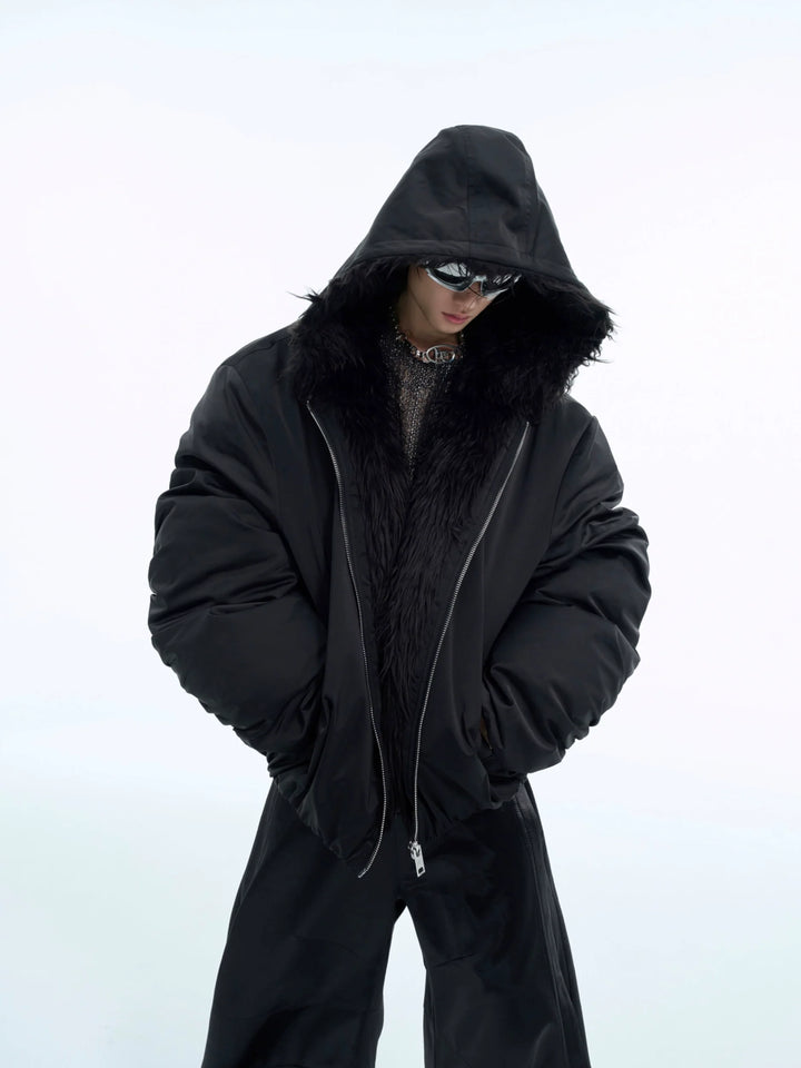 Men¡¯s Faux Fur Hooded Waterproof Puffer Jacket - ArgueCulture