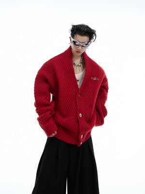 Oversized V-Neck Knit Cardigan - product image 1