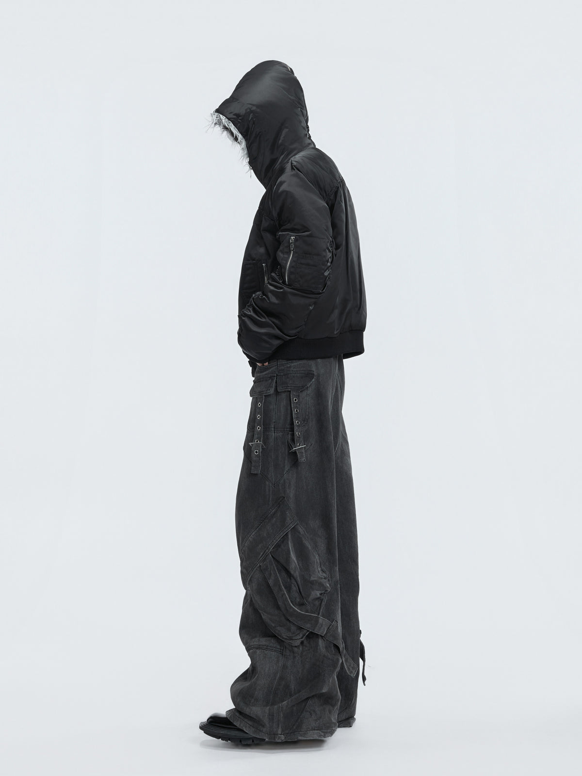 Washed Gray Pocket Utility Jeans - product image 5