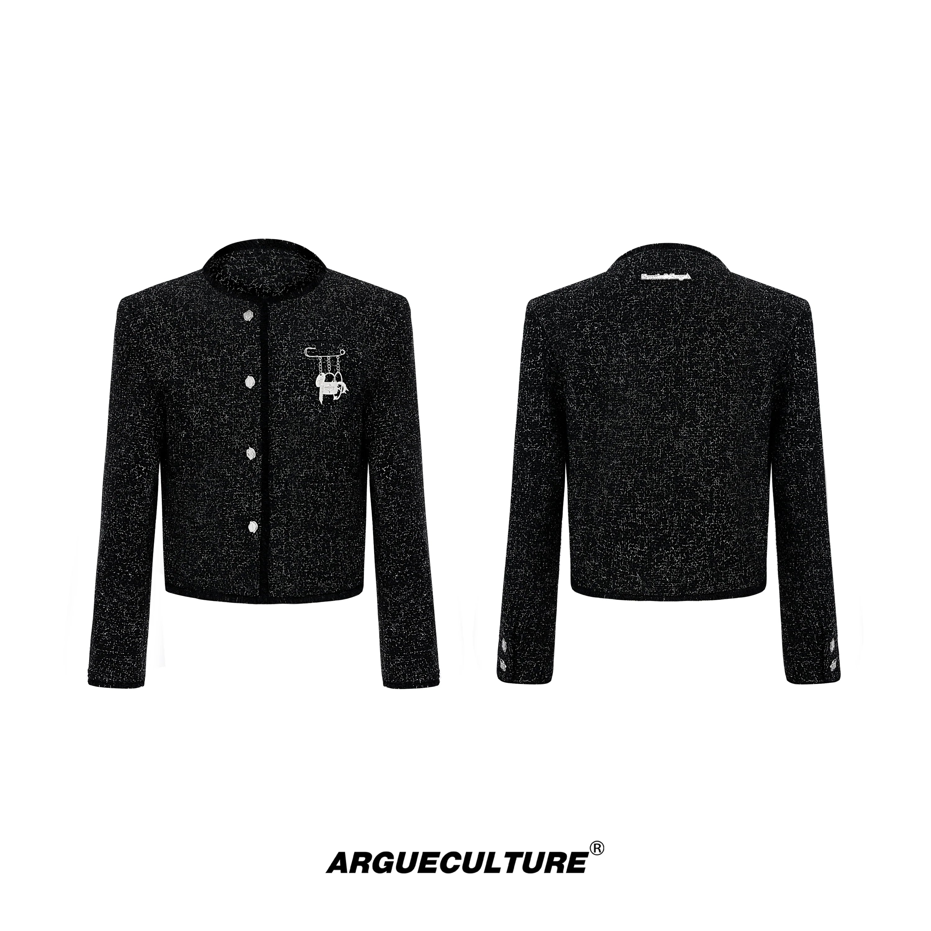 Luxury Short Tweed Jacket with Metallic Details and Fringe Trim ¡§C High Fashion - ArgueCulture