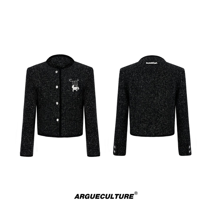 Luxury Short Tweed Jacket with Metallic Details and Fringe Trim ¨C High Fashion - ArgueCulture