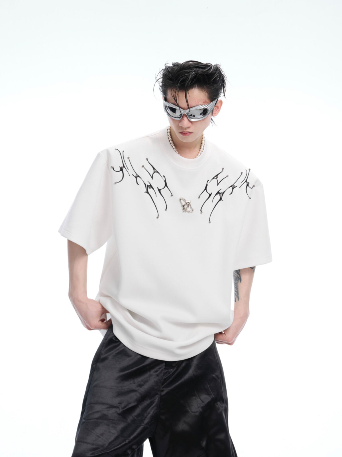 Spinal Bone Embroidered Oversized T-Shirt - product image 2