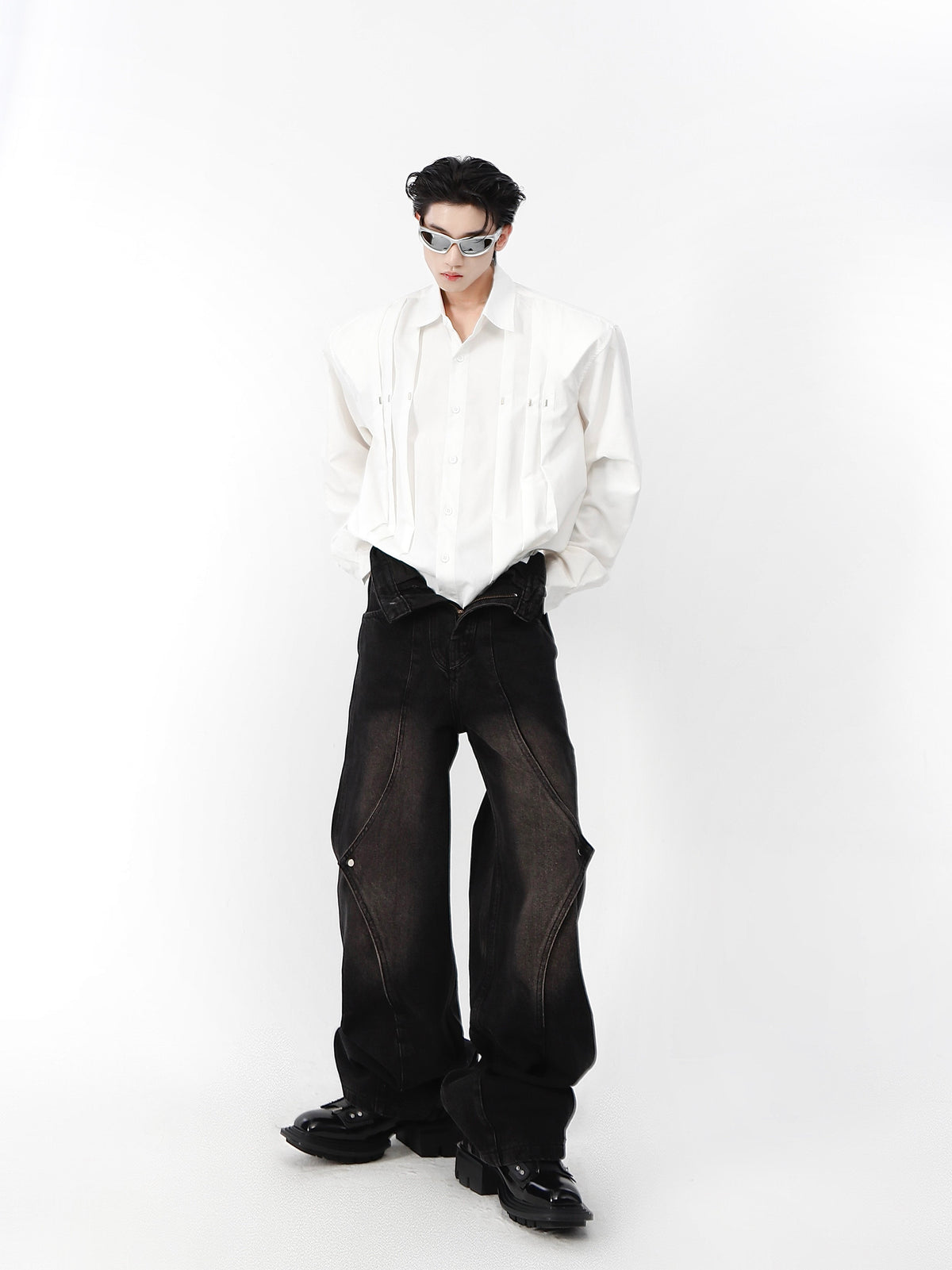 Metal Stud Cropped Shirt - product image 4