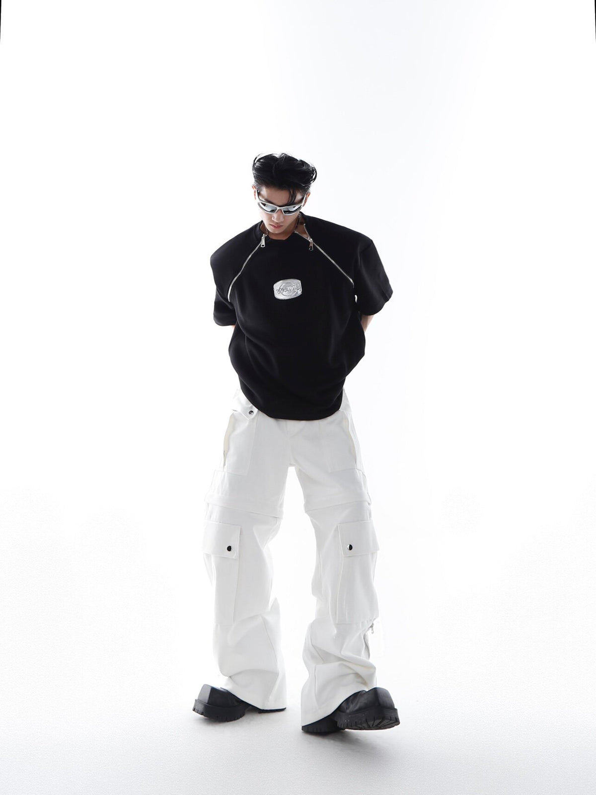 Shoulder-Pad Zip-Detail T-Shirt - product image 5