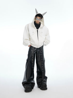 Doberman-Ear Rivet Zip Hoodie - product image 5